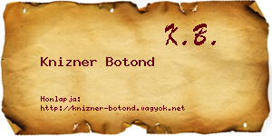 Knizner Botond névjegykártya